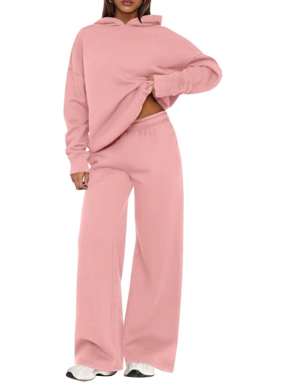Women's Sweatsuits 2 Piece Sets Pink Casual Long Sleeve Sweatpants Fall